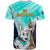 Australia Soccer T Shirt Matildas Kangaroo With World Cup Trophy 2023 Turquoise Version - Wonder Print Shop