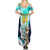 Custom Australia Soccer Summer Maxi Dress Matildas Kangaroo With World Cup Trophy 2023 Turquoise Version - Wonder Print Shop