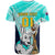 Custom Australia Soccer T Shirt Matildas Kangaroo With World Cup Trophy 2023 Turquoise Version - Wonder Print Shop
