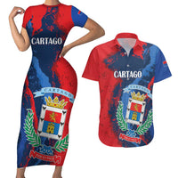 Personalized Costa Rica Cartago Province Couples Matching Short Sleeve Bodycon Dress and Hawaiian Shirt Brumosos Hometown - Wonder Print Shop