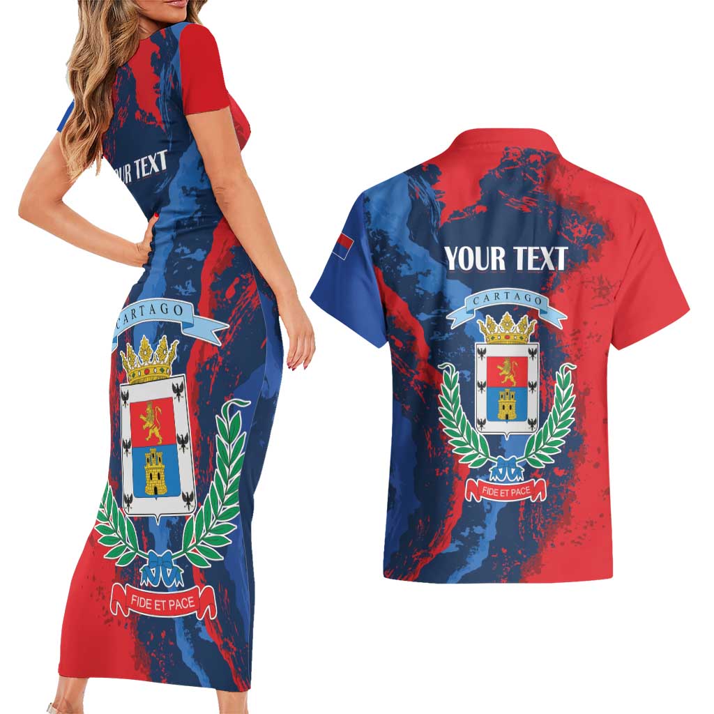 Personalized Costa Rica Cartago Province Couples Matching Short Sleeve Bodycon Dress and Hawaiian Shirt Brumosos Hometown - Wonder Print Shop