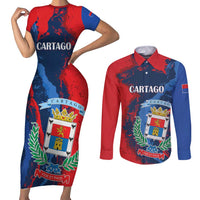 Personalized Costa Rica Cartago Province Couples Matching Short Sleeve Bodycon Dress and Long Sleeve Button Shirt Brumosos Hometown - Wonder Print Shop