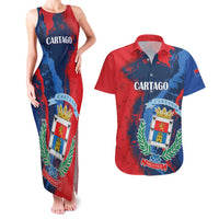 Personalized Costa Rica Cartago Province Couples Matching Tank Maxi Dress and Hawaiian Shirt Brumosos Hometown - Wonder Print Shop