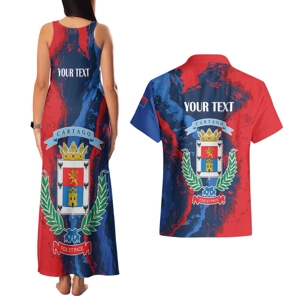 Personalized Costa Rica Cartago Province Couples Matching Tank Maxi Dress and Hawaiian Shirt Brumosos Hometown - Wonder Print Shop