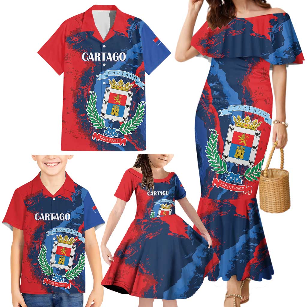 Personalized Costa Rica Cartago Province Family Matching Mermaid Dress and Hawaiian Shirt Brumosos Hometown - Wonder Print Shop
