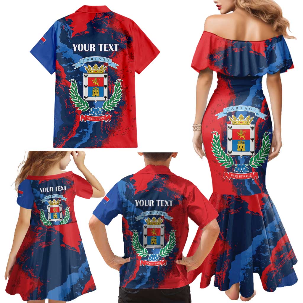 Personalized Costa Rica Cartago Province Family Matching Mermaid Dress and Hawaiian Shirt Brumosos Hometown - Wonder Print Shop