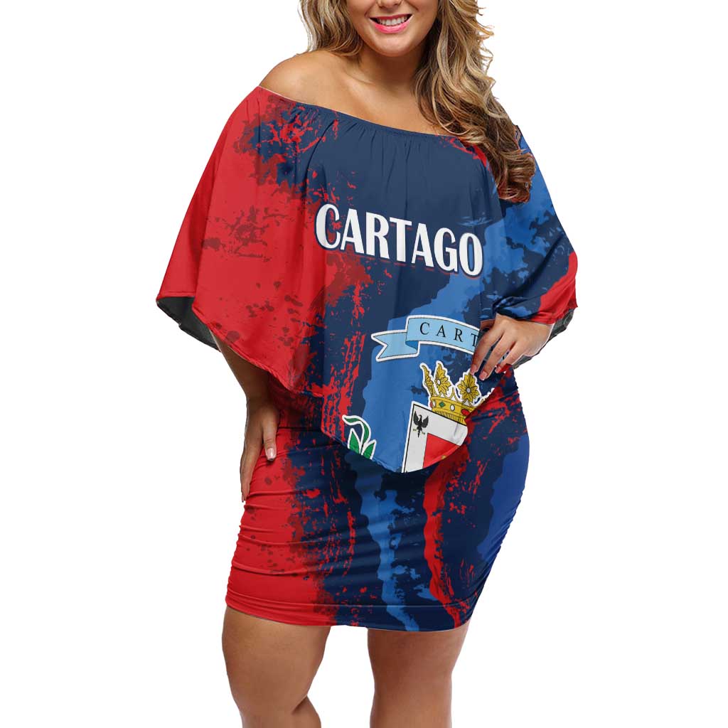 Personalized Costa Rica Cartago Province Family Matching Off Shoulder Short Dress and Hawaiian Shirt Brumosos Hometown - Wonder Print Shop