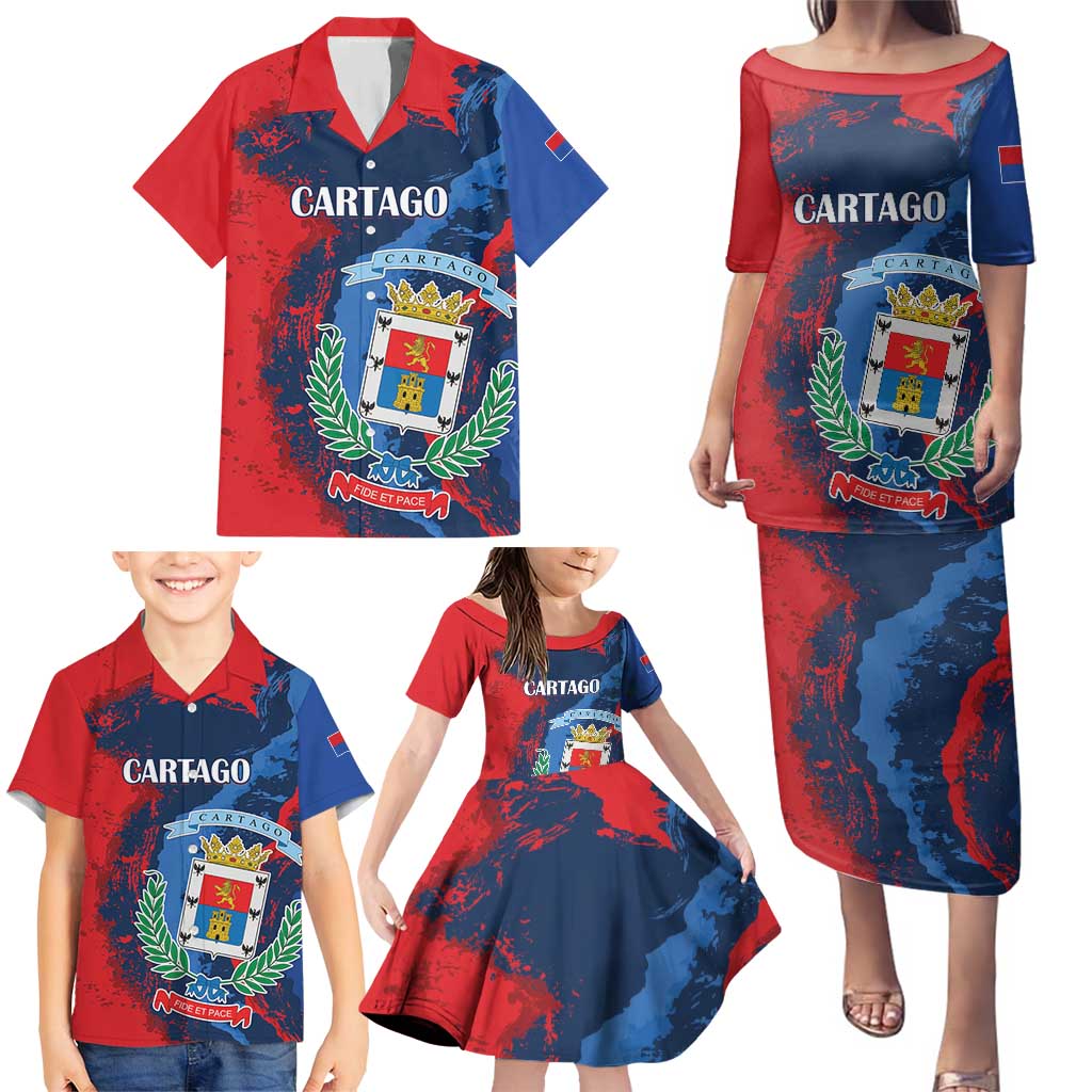 Personalized Costa Rica Cartago Province Family Matching Puletasi and Hawaiian Shirt Brumosos Hometown - Wonder Print Shop