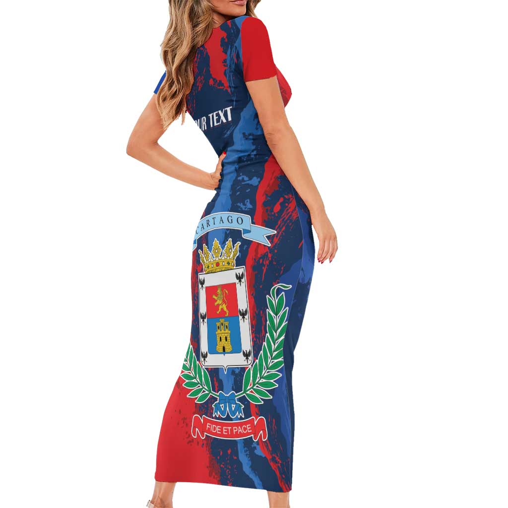 Personalized Costa Rica Cartago Province Family Matching Short Sleeve Bodycon Dress and Hawaiian Shirt Brumosos Hometown - Wonder Print Shop