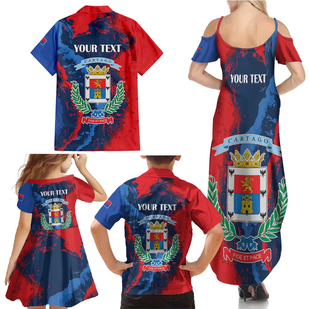 Personalized Costa Rica Cartago Province Family Matching Summer Maxi Dress and Hawaiian Shirt Brumosos Hometown - Wonder Print Shop
