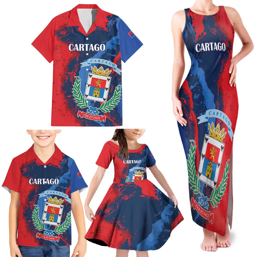 Personalized Costa Rica Cartago Province Family Matching Tank Maxi Dress and Hawaiian Shirt Brumosos Hometown - Wonder Print Shop