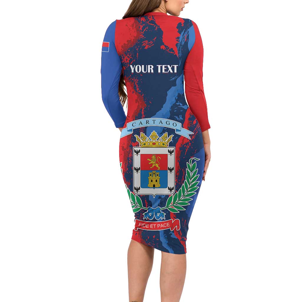 Personalized Costa Rica Cartago Province Long Sleeve Bodycon Dress Brumosos Hometown - Wonder Print Shop