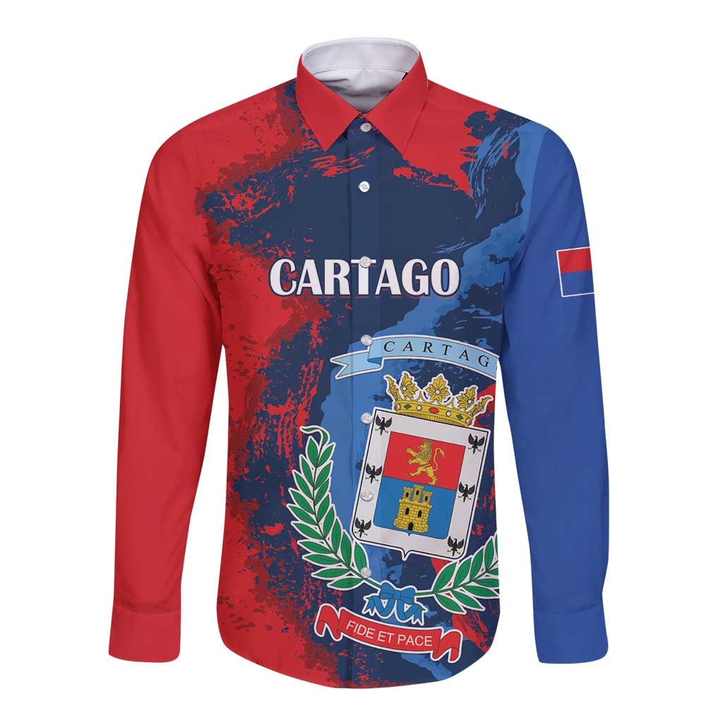 Personalized Costa Rica Cartago Province Long Sleeve Button Shirt Brumosos Hometown - Wonder Print Shop