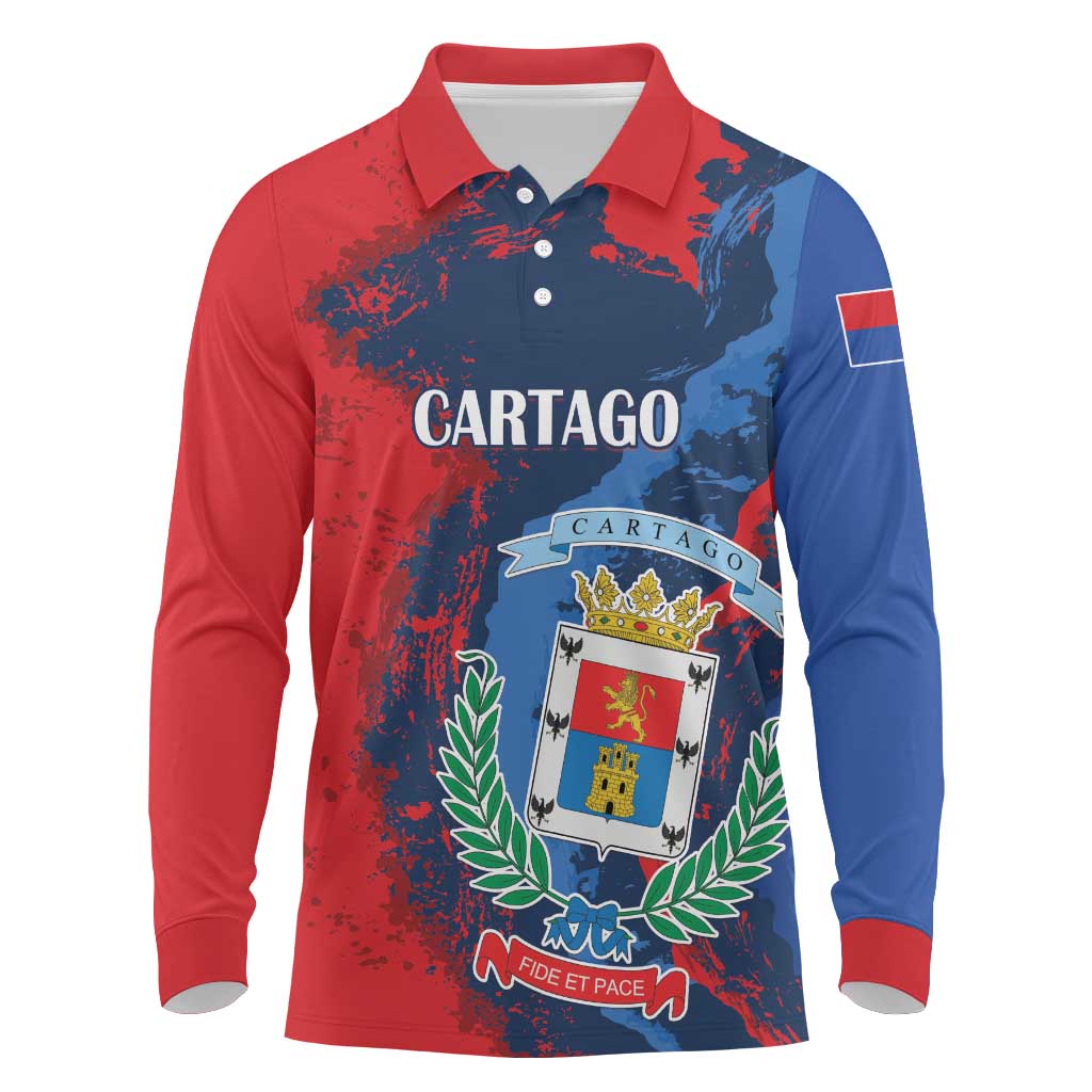 Personalized Costa Rica Cartago Province Long Sleeve Polo Shirt Brumosos Hometown - Wonder Print Shop