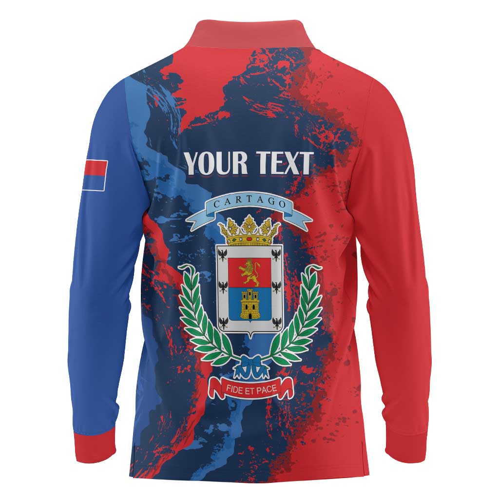 Personalized Costa Rica Cartago Province Long Sleeve Polo Shirt Brumosos Hometown - Wonder Print Shop