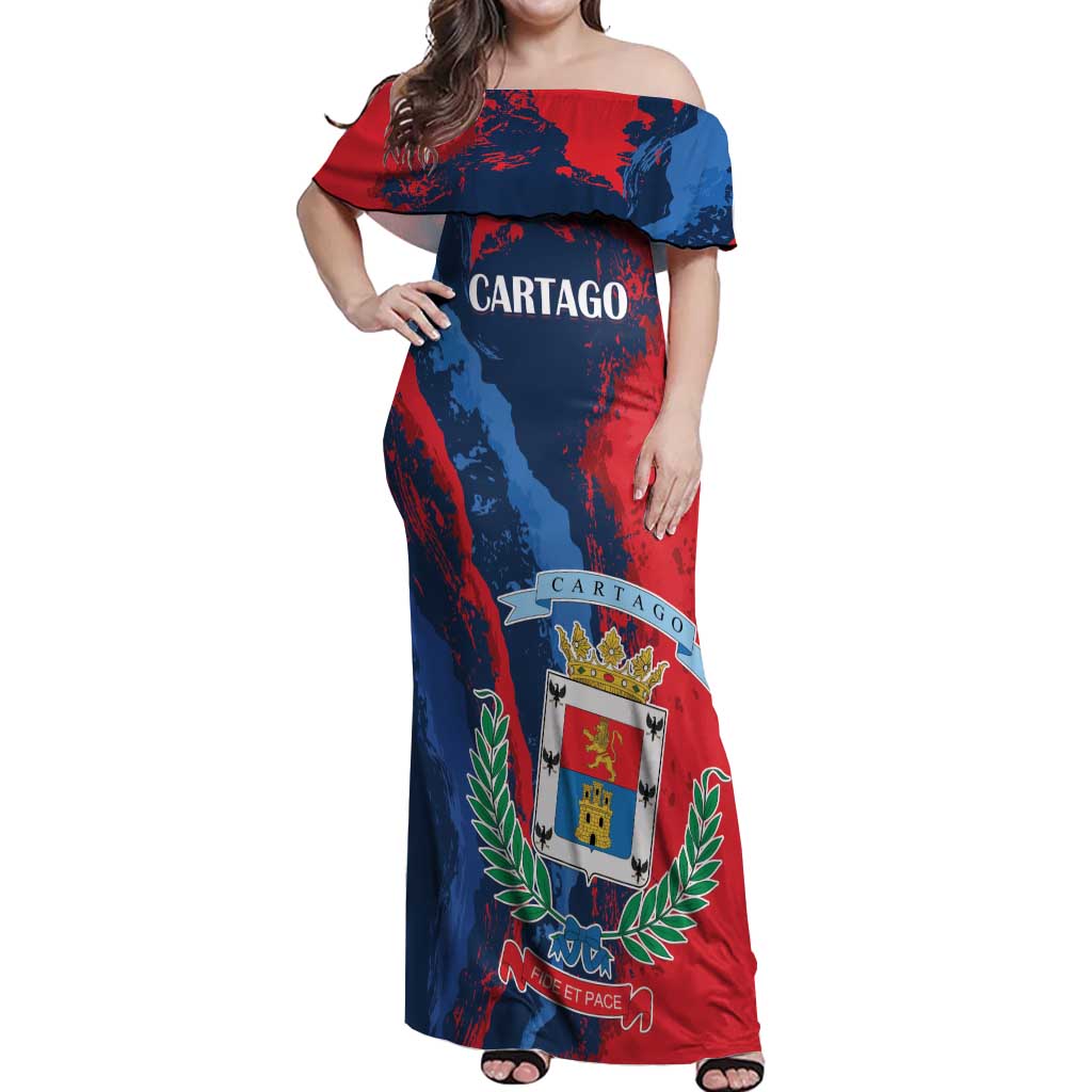 Personalized Costa Rica Cartago Province Off Shoulder Maxi Dress Brumosos Hometown - Wonder Print Shop