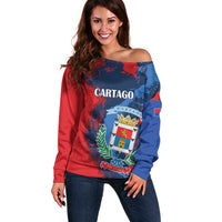 Personalized Costa Rica Cartago Province Off Shoulder Sweater Brumosos Hometown - Wonder Print Shop