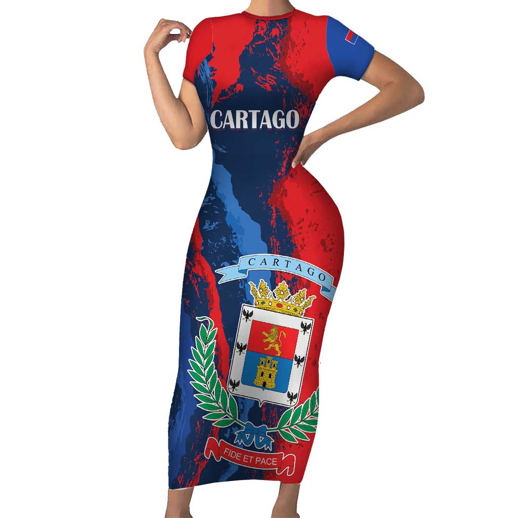 Personalized Costa Rica Cartago Province Short Sleeve Bodycon Dress Brumosos Hometown - Wonder Print Shop