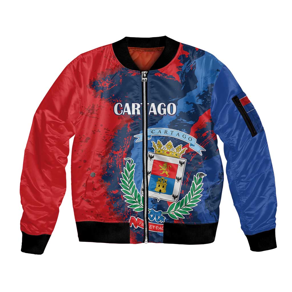Personalized Costa Rica Cartago Province Sleeve Zip Bomber Jacket Brumosos Hometown - Wonder Print Shop