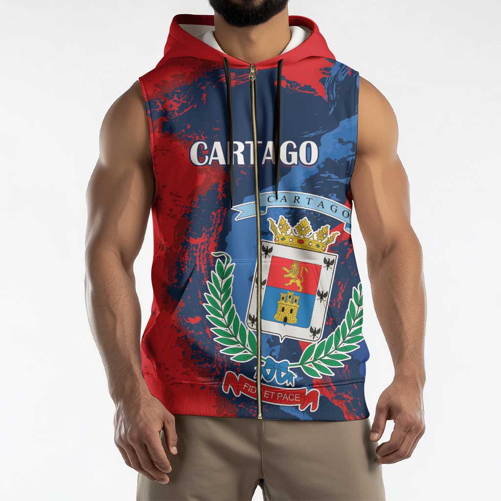 Personalized Costa Rica Cartago Province Sleeveless Zip Hoodie Brumosos Hometown - Wonder Print Shop