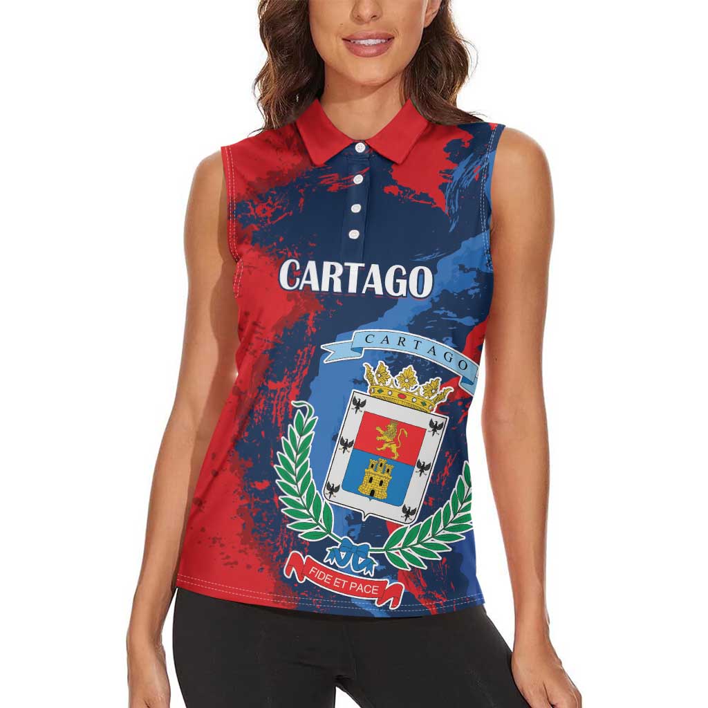 Personalized Costa Rica Cartago Province Women Sleeveless Polo Shirt Brumosos Hometown - Wonder Print Shop