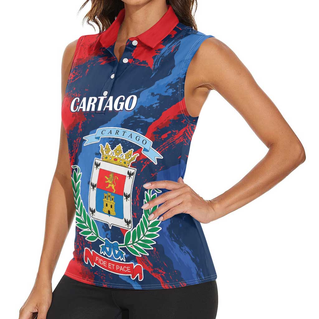 Personalized Costa Rica Cartago Province Women Sleeveless Polo Shirt Brumosos Hometown - Wonder Print Shop
