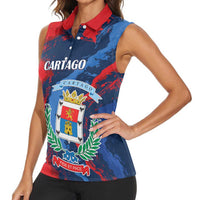 Personalized Costa Rica Cartago Province Women Sleeveless Polo Shirt Brumosos Hometown - Wonder Print Shop