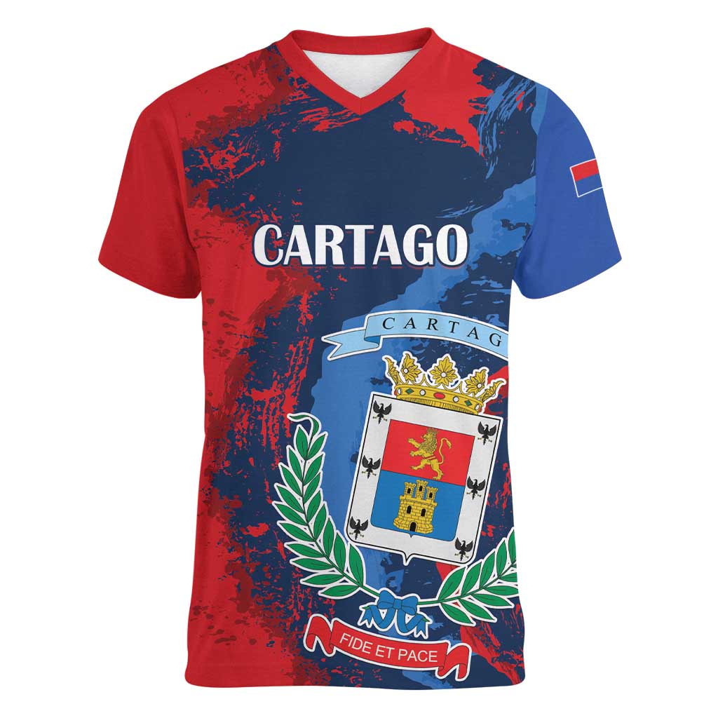 Personalized Costa Rica Cartago Province Women V-Neck T-Shirt Brumosos Hometown - Wonder Print Shop