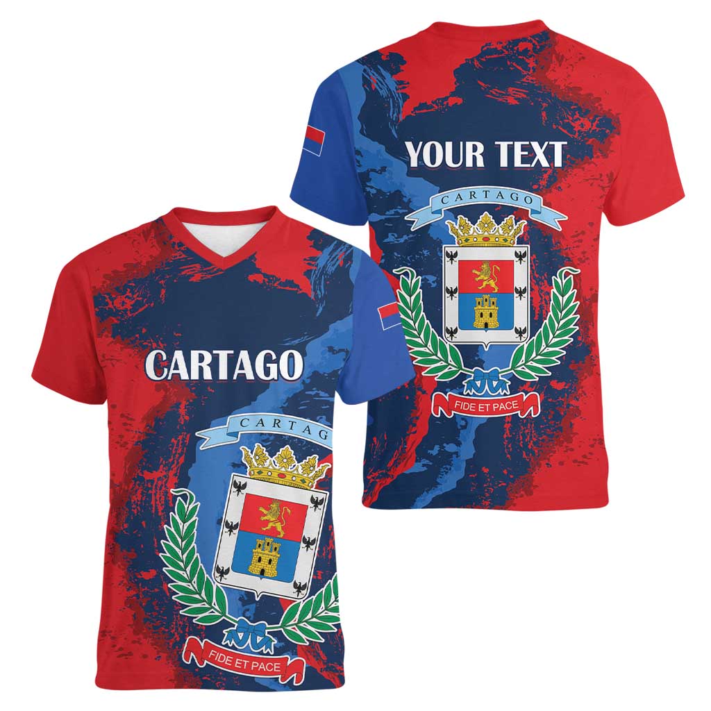 Personalized Costa Rica Cartago Province Women V-Neck T-Shirt Brumosos Hometown - Wonder Print Shop