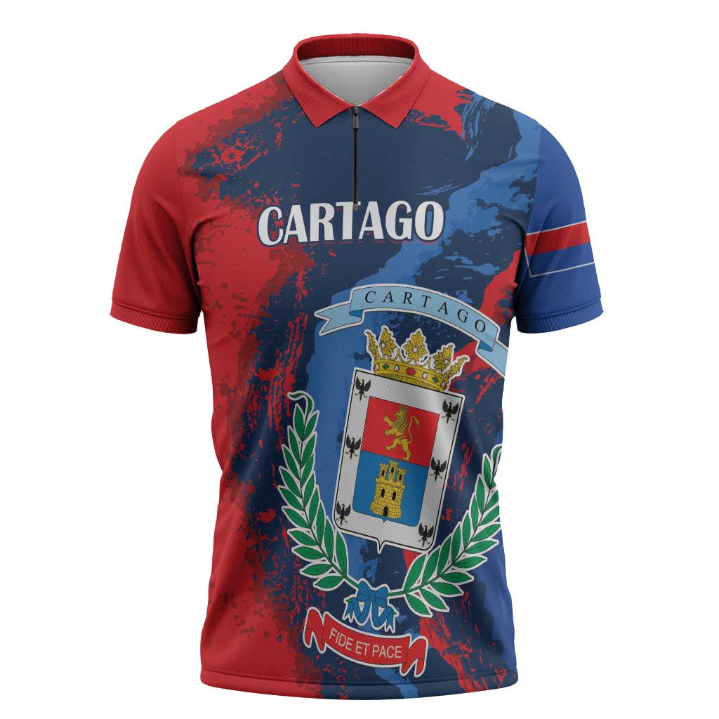 Personalized Costa Rica Cartago Province Zipper Polo Shirt Brumosos Hometown - Wonder Print Shop