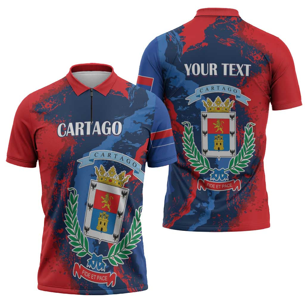 Personalized Costa Rica Cartago Province Zipper Polo Shirt Brumosos Hometown - Wonder Print Shop