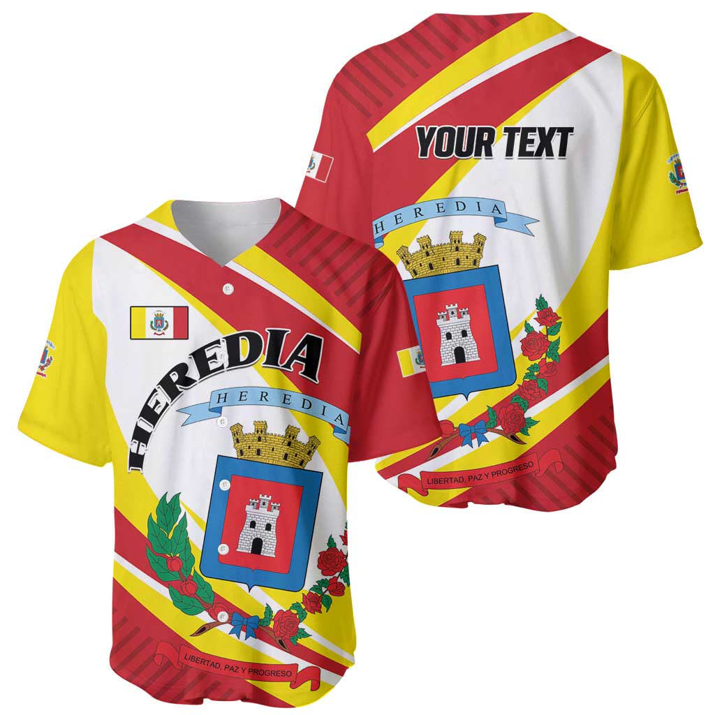 Personalized Costa Rica Heredia Province Baseball Jersey - Wonder Print Shop