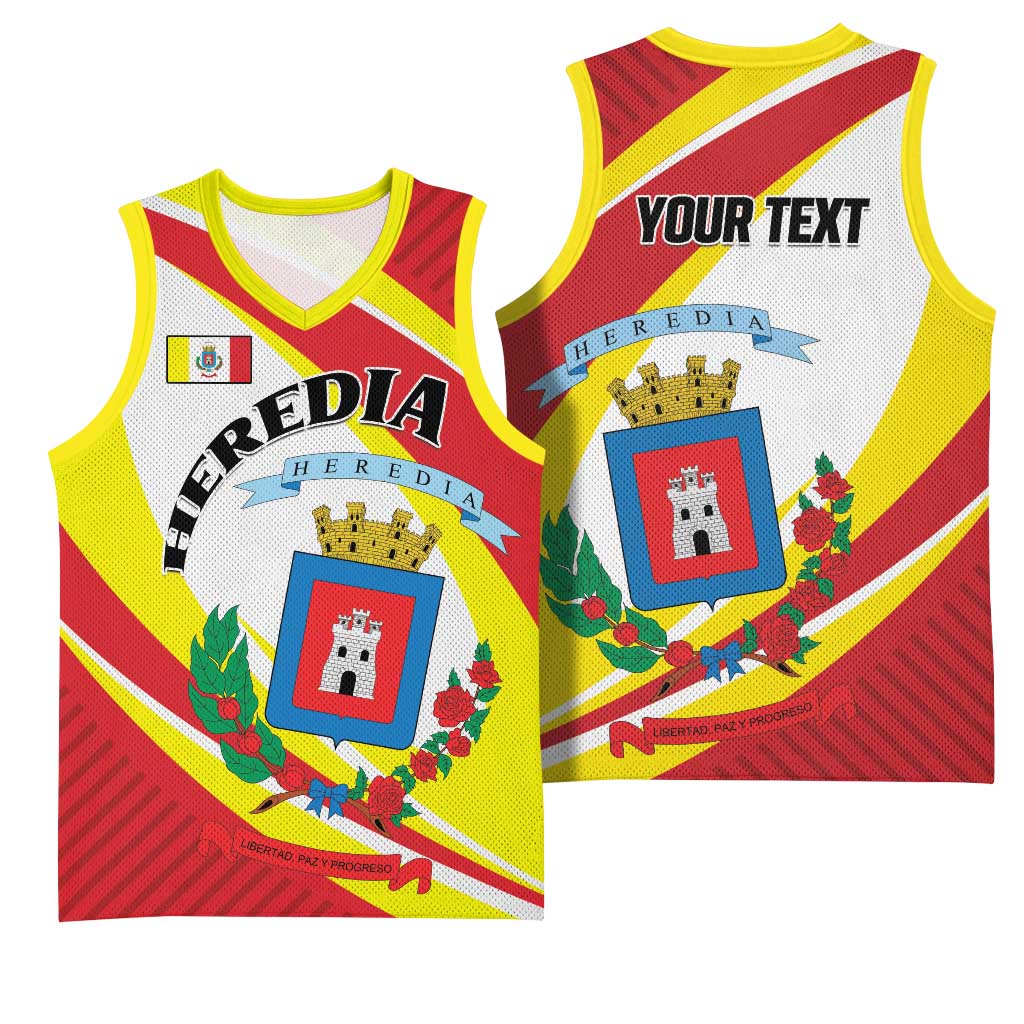 Personalized Costa Rica Heredia Province Basketball Jersey - Wonder Print Shop