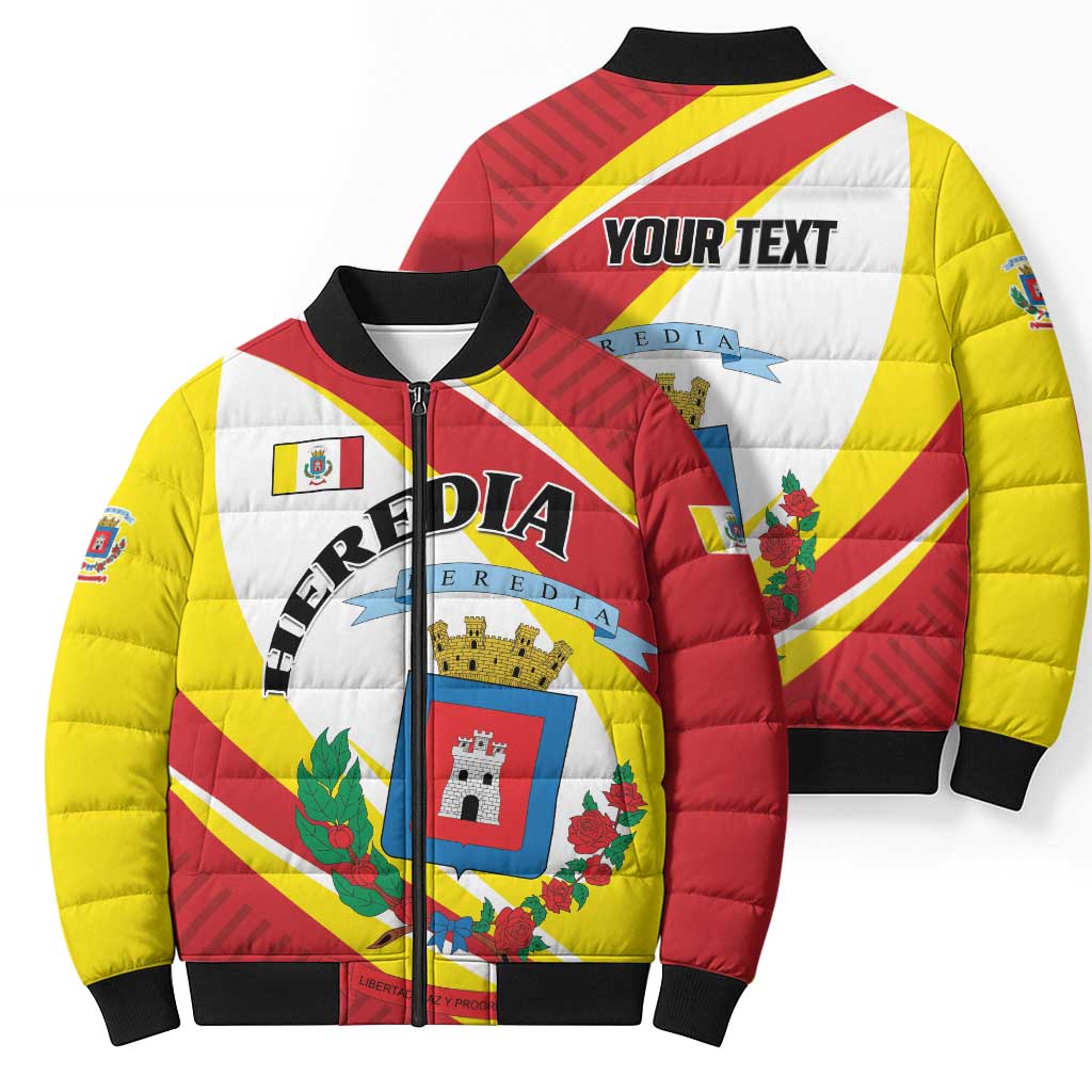 Personalized Costa Rica Heredia Province Bomber Puffer Jacket - Wonder Print Shop