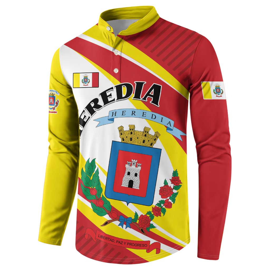 Personalized Costa Rica Heredia Province Button Sweatshirt - Wonder Print Shop