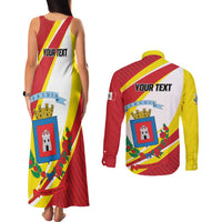 Personalized Costa Rica Heredia Province Couples Matching Tank Maxi Dress and Long Sleeve Button Shirt - Wonder Print Shop