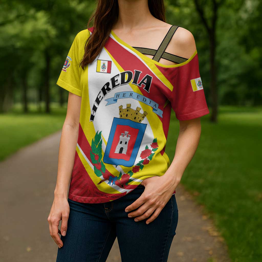 Personalized Costa Rica Heredia Province Cross Shoulder Shirt - Wonder Print Shop