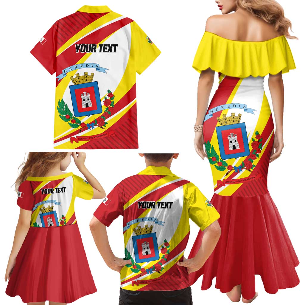 Personalized Costa Rica Heredia Province Family Matching Mermaid Dress and Hawaiian Shirt - Wonder Print Shop