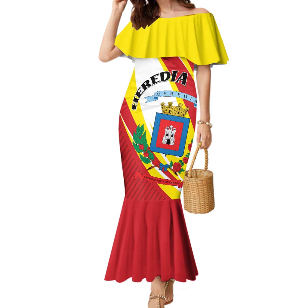 Personalized Costa Rica Heredia Province Family Matching Mermaid Dress and Hawaiian Shirt - Wonder Print Shop