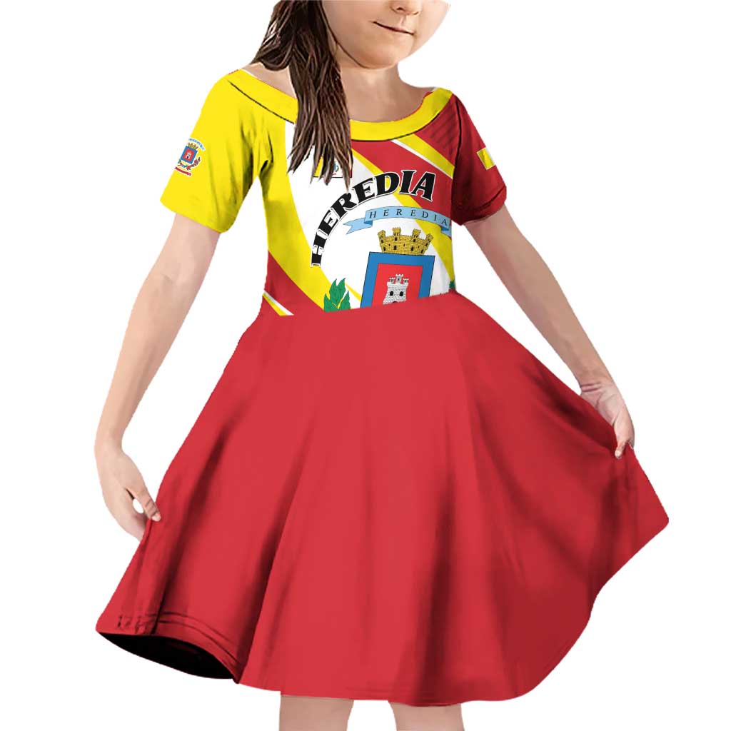 Personalized Costa Rica Heredia Province Family Matching Off Shoulder Short Dress and Hawaiian Shirt - Wonder Print Shop