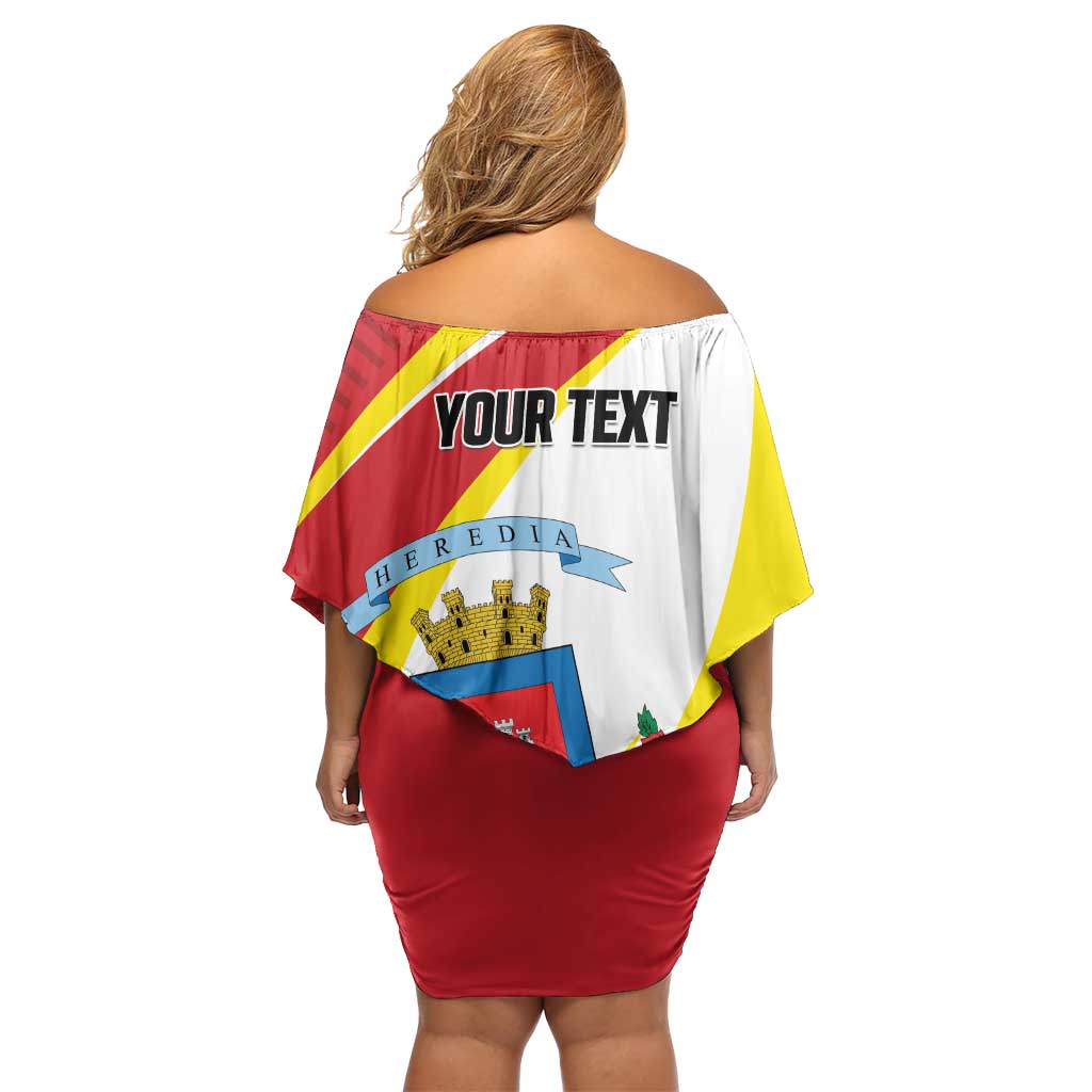 Personalized Costa Rica Heredia Province Family Matching Off Shoulder Short Dress and Hawaiian Shirt - Wonder Print Shop