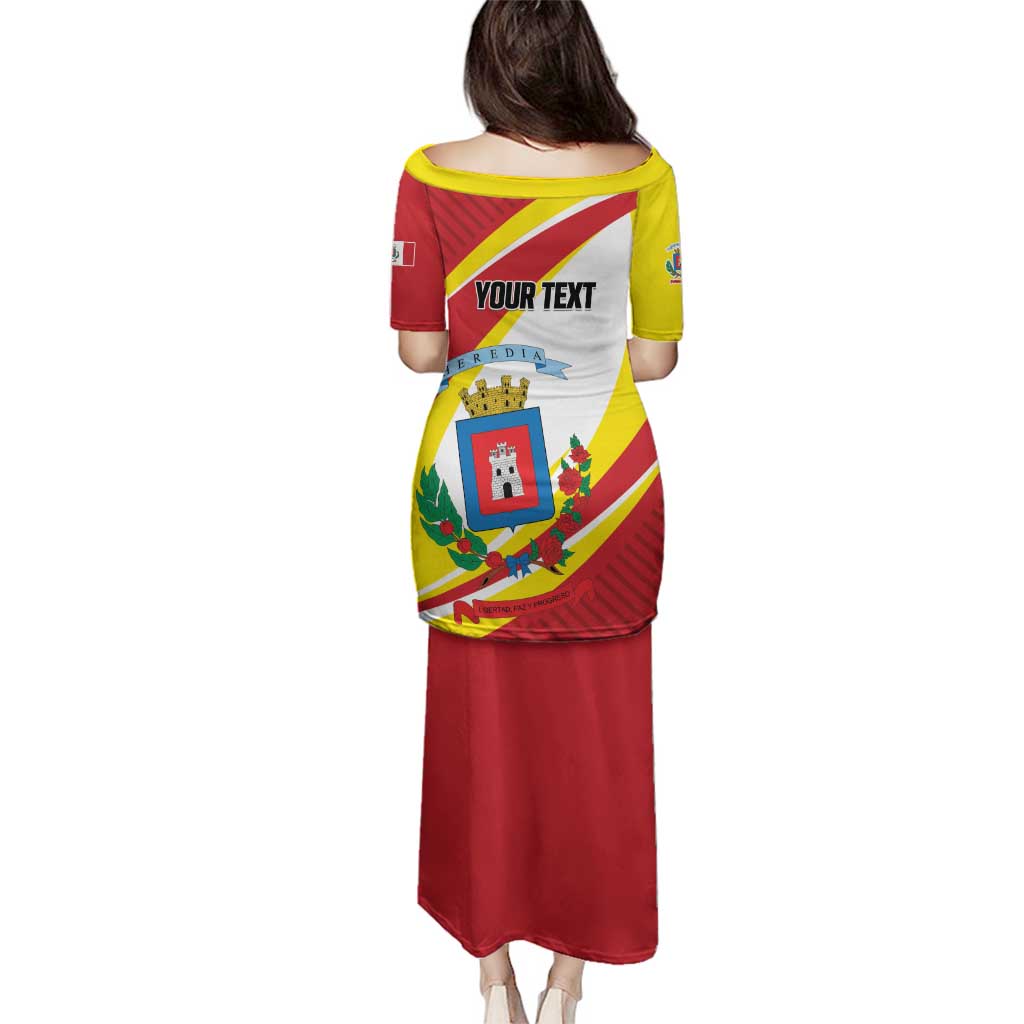 Personalized Costa Rica Heredia Province Family Matching Puletasi and Hawaiian Shirt - Wonder Print Shop