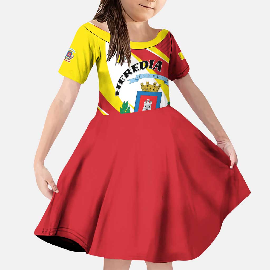 Personalized Costa Rica Heredia Province Family Matching Short Sleeve Bodycon Dress and Hawaiian Shirt - Wonder Print Shop