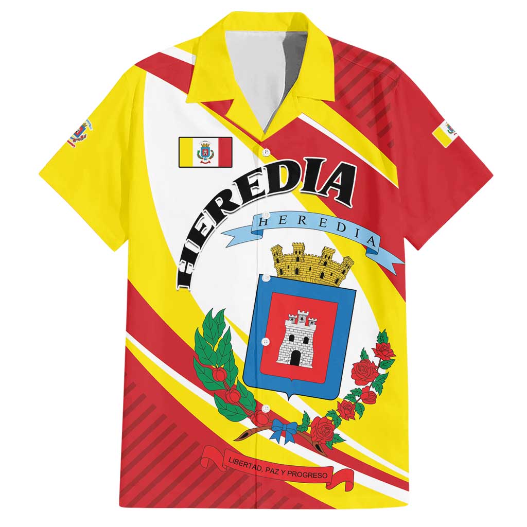 Personalized Costa Rica Heredia Province Family Matching Short Sleeve Bodycon Dress and Hawaiian Shirt - Wonder Print Shop