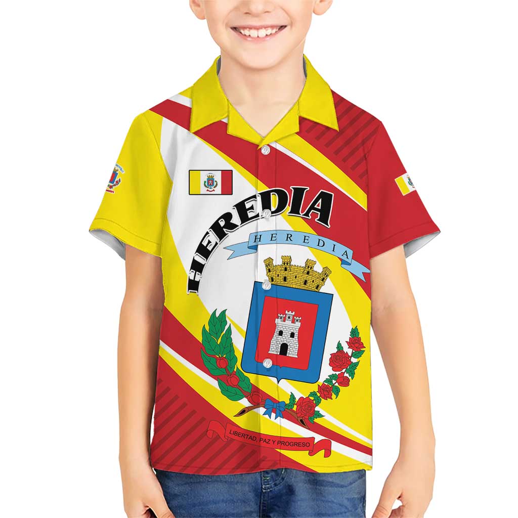 Personalized Costa Rica Heredia Province Family Matching Short Sleeve Bodycon Dress and Hawaiian Shirt - Wonder Print Shop