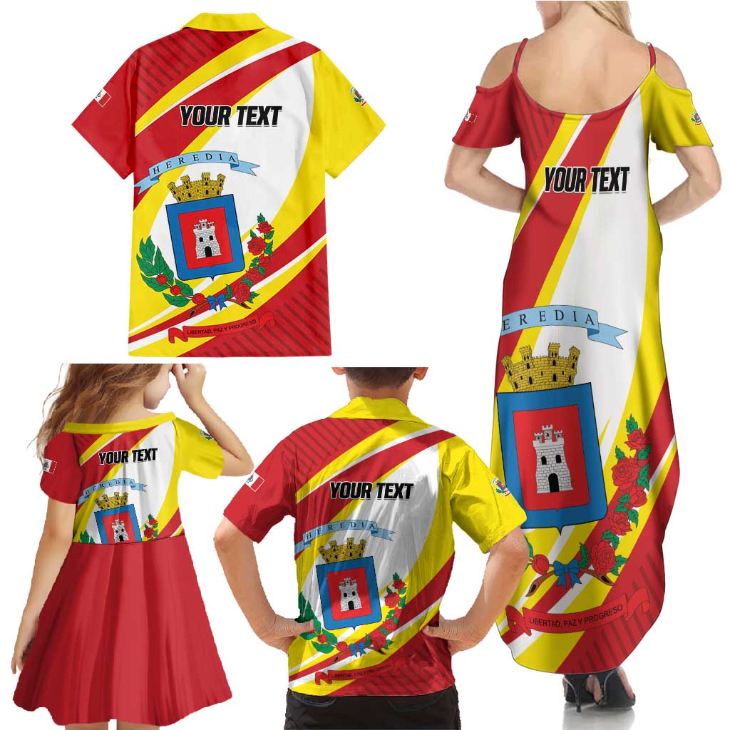 Personalized Costa Rica Heredia Province Family Matching Summer Maxi Dress and Hawaiian Shirt - Wonder Print Shop