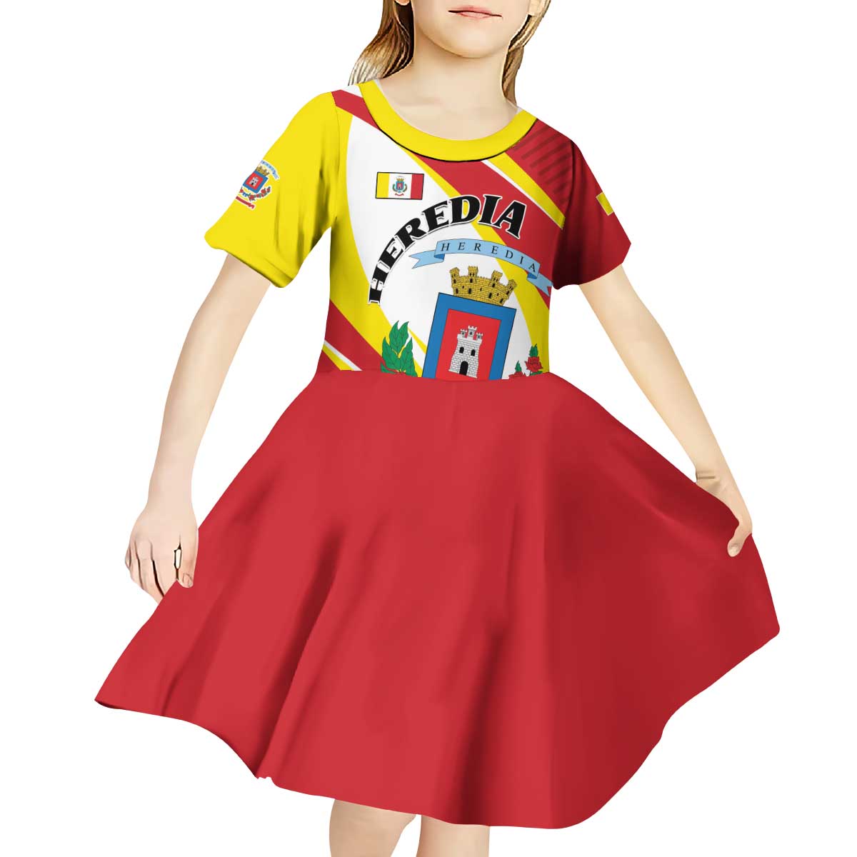 Personalized Costa Rica Heredia Province Kid Short Sleeve Dress - Wonder Print Shop