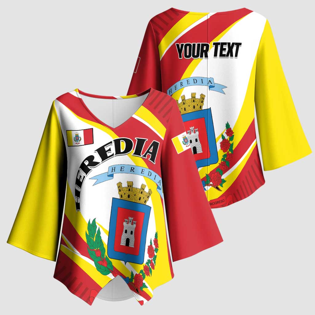 Personalized Costa Rica Heredia Province Kimono Sleeve Blouse - Wonder Print Shop