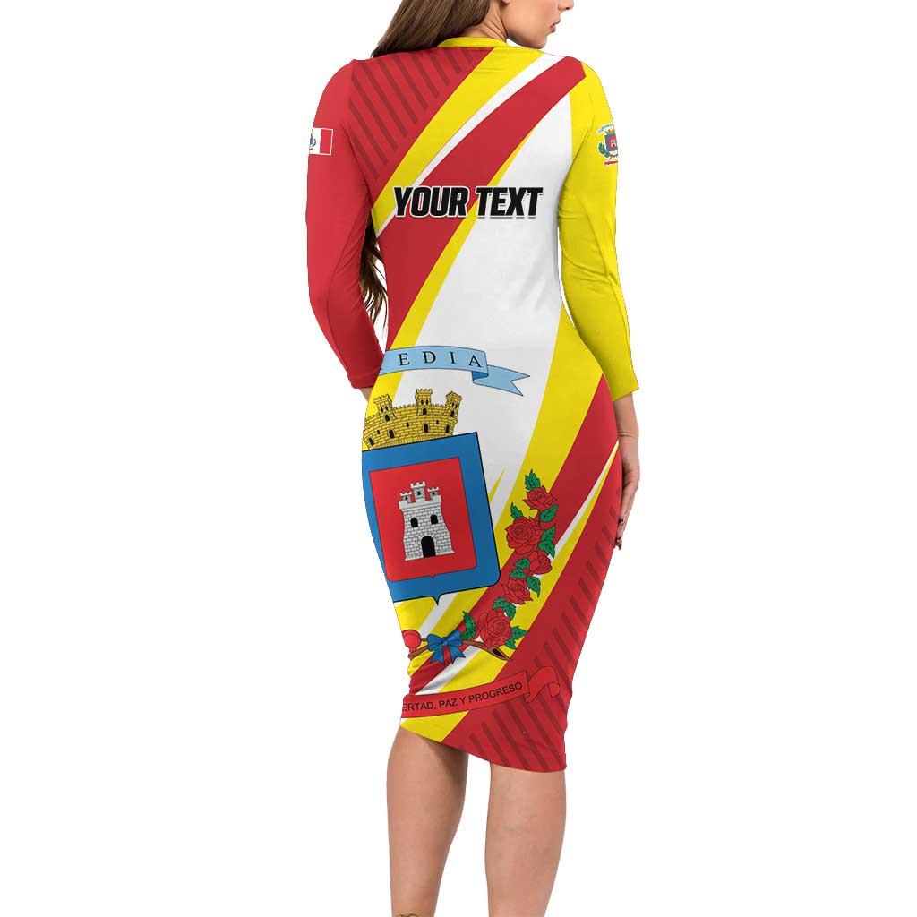 Personalized Costa Rica Heredia Province Long Sleeve Bodycon Dress - Wonder Print Shop