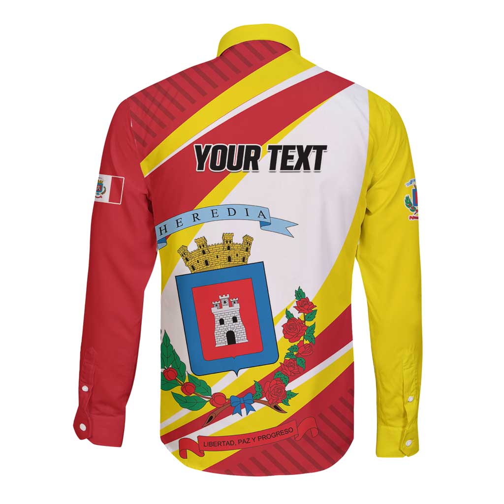 Personalized Costa Rica Heredia Province Long Sleeve Button Shirt - Wonder Print Shop